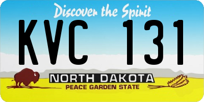 ND license plate KVC131