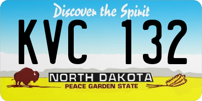 ND license plate KVC132