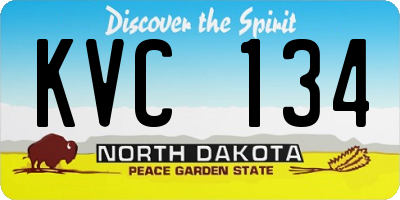 ND license plate KVC134