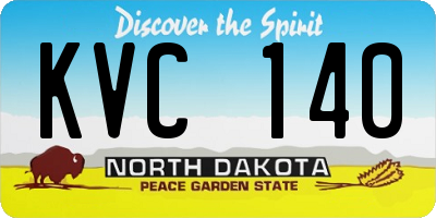 ND license plate KVC140