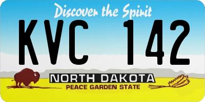 ND license plate KVC142