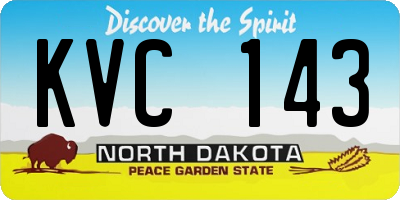 ND license plate KVC143