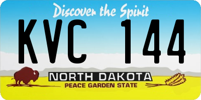 ND license plate KVC144