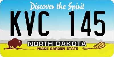 ND license plate KVC145