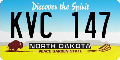 ND license plate KVC147