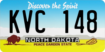 ND license plate KVC148