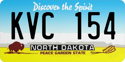 ND license plate KVC154