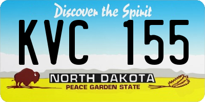 ND license plate KVC155