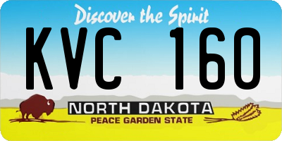 ND license plate KVC160