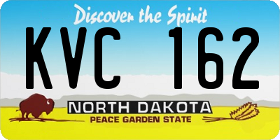 ND license plate KVC162
