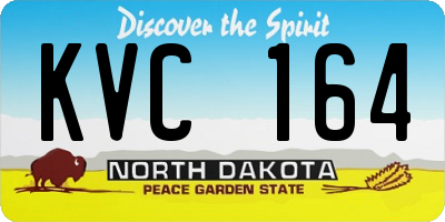 ND license plate KVC164