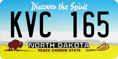 ND license plate KVC165