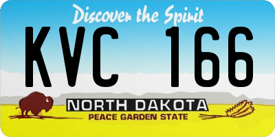 ND license plate KVC166