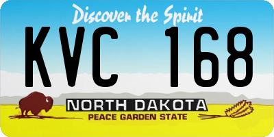 ND license plate KVC168