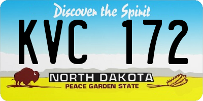 ND license plate KVC172