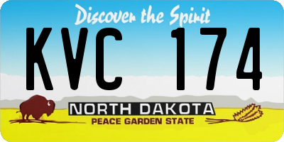ND license plate KVC174