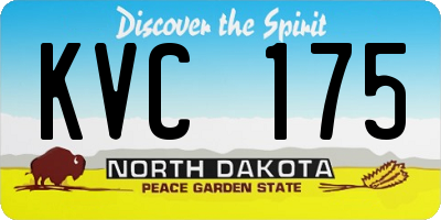 ND license plate KVC175