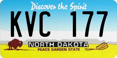 ND license plate KVC177