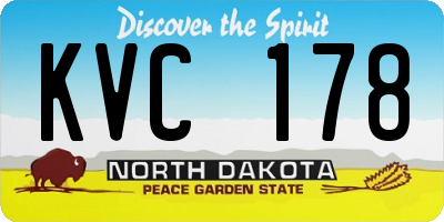 ND license plate KVC178