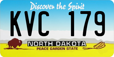 ND license plate KVC179