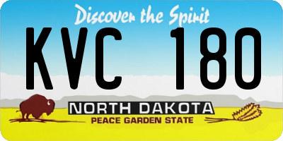 ND license plate KVC180