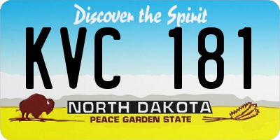 ND license plate KVC181