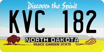 ND license plate KVC182