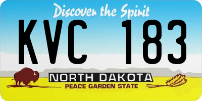 ND license plate KVC183