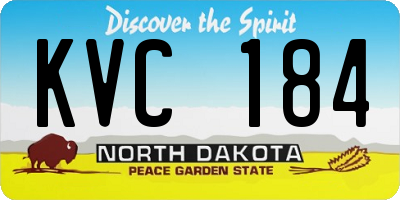 ND license plate KVC184