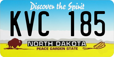 ND license plate KVC185