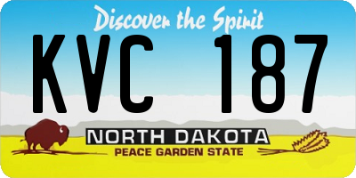 ND license plate KVC187
