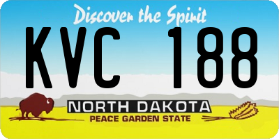 ND license plate KVC188