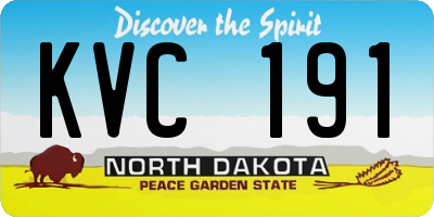 ND license plate KVC191
