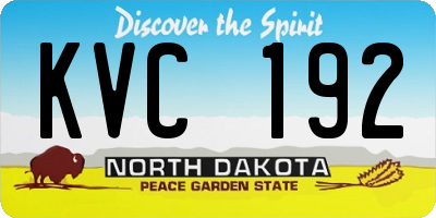 ND license plate KVC192