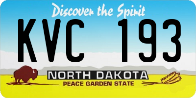 ND license plate KVC193