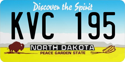 ND license plate KVC195