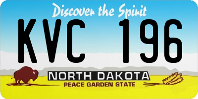 ND license plate KVC196