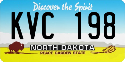 ND license plate KVC198