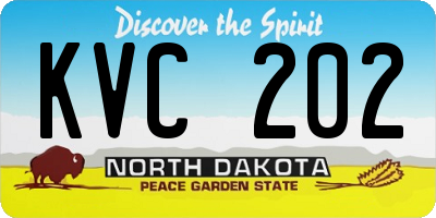 ND license plate KVC202