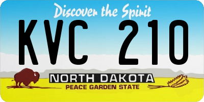 ND license plate KVC210