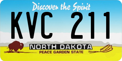 ND license plate KVC211