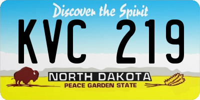 ND license plate KVC219