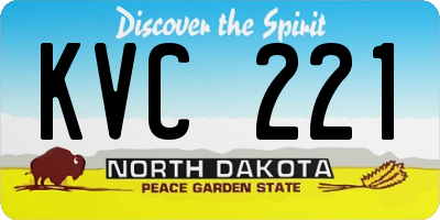 ND license plate KVC221