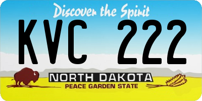 ND license plate KVC222