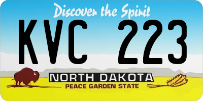 ND license plate KVC223