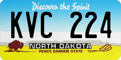 ND license plate KVC224