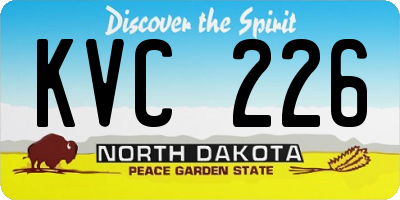 ND license plate KVC226