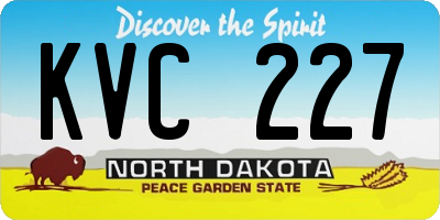 ND license plate KVC227