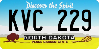 ND license plate KVC229