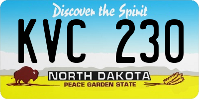 ND license plate KVC230